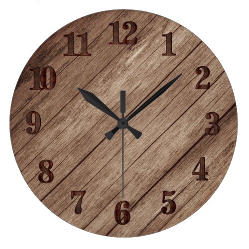 Simple Country Barn Wood Large Clock