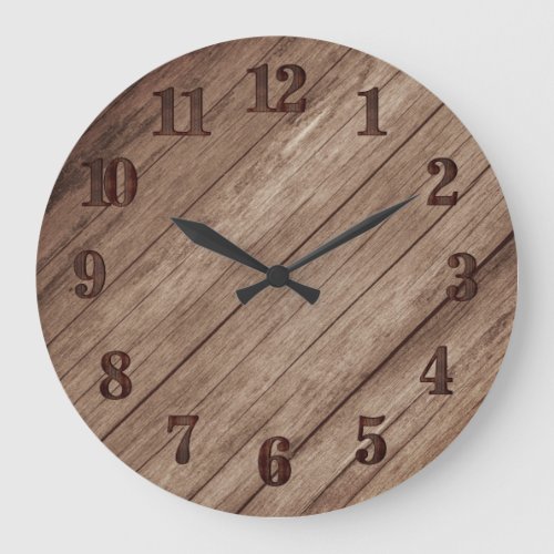 Simple Country Barn Wood Large Clock