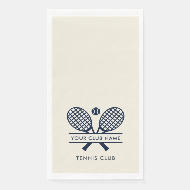 Simple Country Club Name Tennis Team Paper Guest Towels (Front)