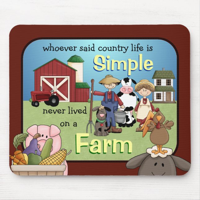 Simple Country Farm Life mouse pad (Front)