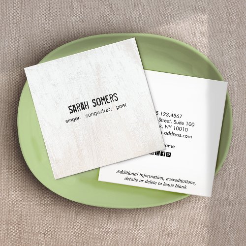Simple Country Rustic  White Wood  Business Card