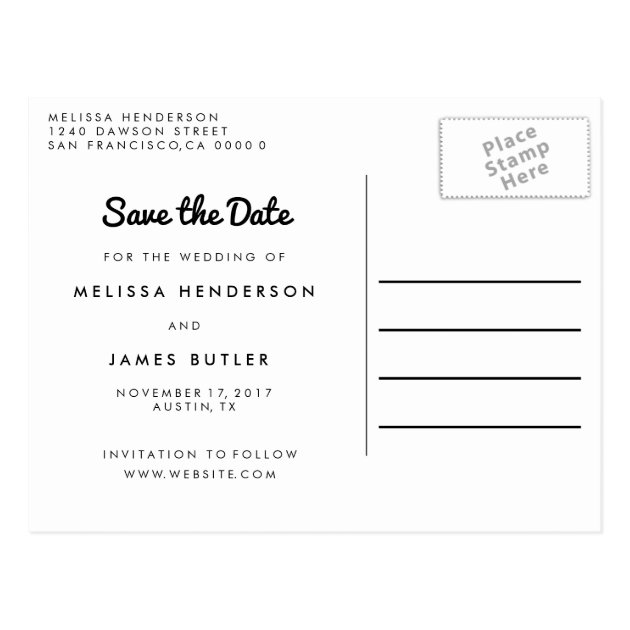 Simple Country Save The Date Announcement Postcard