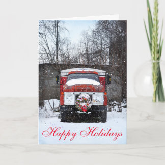 Simple Country Truck Snow Christmas greeting cards