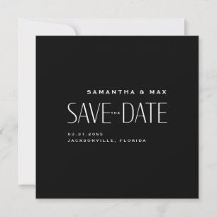 Simple Couple B/W Modern Square II Save the Date