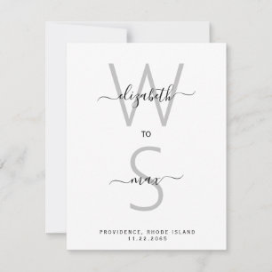 Simple Couple Initials & Last Name Save the Date