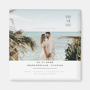 Simple Couple Photo Seafoam Save the Date Magnet