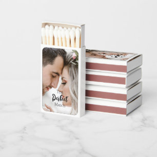 Simple Couple Photo Typography Matchboxes