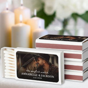 Simple Couple Photo Wedding Favors Matchboxes