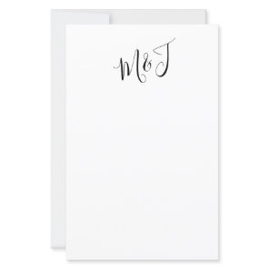 Simple Couple Script Initials Wedding Stationery