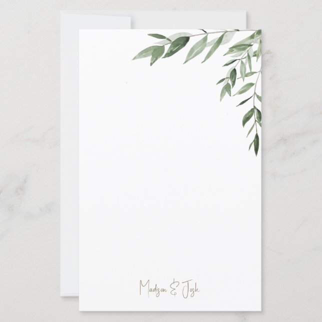 Simple Couple Script Names Foliage Wedding  (Front)