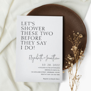 Simple Couple Shower Before They Say I Do Bridal Invitation