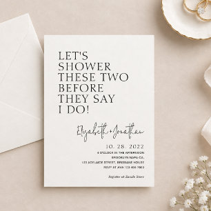 Simple Couple Shower Before They Say I Do Bridal Invitation