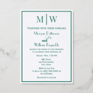 Simple Couple Wedding 2 Initial Mon Fancy “AND” #8 Letterpress Photo Cards