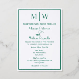 Simple Couple Wedding 2 Initial Mon Fancy “AND” #8 Letterpress Photo Cards