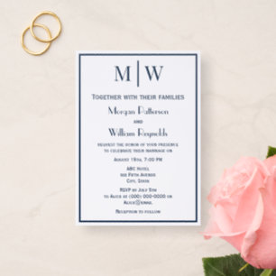 Simple Couple Wedding 2 Initial Mon VS DIY Colors Letterpress Photo Cards