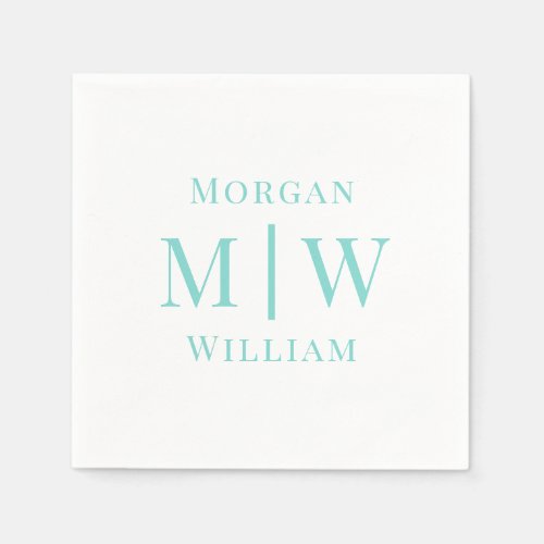 Simple Couple Wedding 2 Initial Name VS DIY Colors Napkins