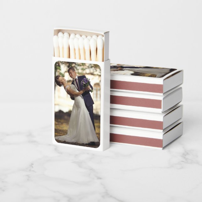 Simple Couple Wedding  Matchboxes (Stacked)