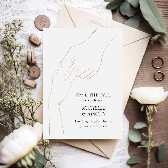 Simple Couples Hands Wedding Save The Date (Creator Uploaded)