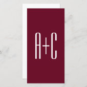Simple Couples Initials | White & Burgundy (Front/Back)