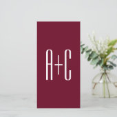 Simple Couples Initials | White & Burgundy (Standing Front)