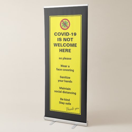 Simple COVID 19 Coronavirus Safety Guidelines Retractable Banner