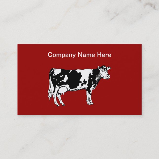 Simple Cow Theme Business Cards (Front)