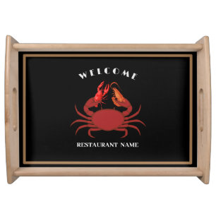 Simple crab shrimp seafood Restaurant logo name Serving Tray