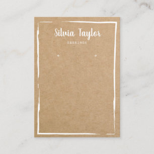 simple craft paper Earring frame display add logo Business Card