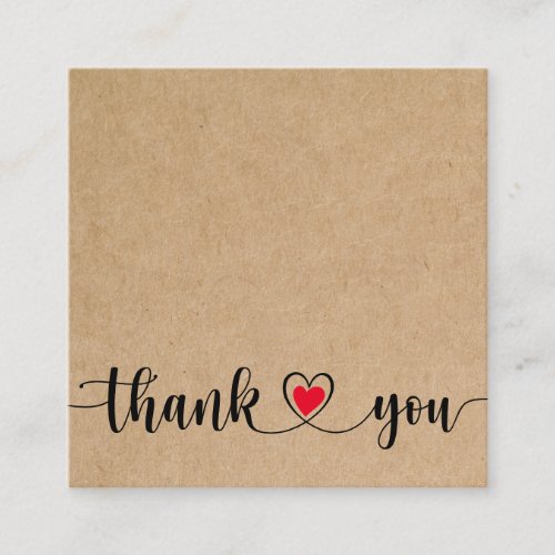 simple craft script thank you for your order square business card