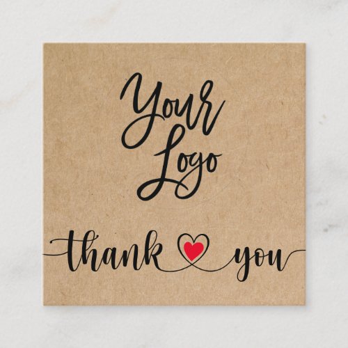 simple craft thank you for your order your logo square business card