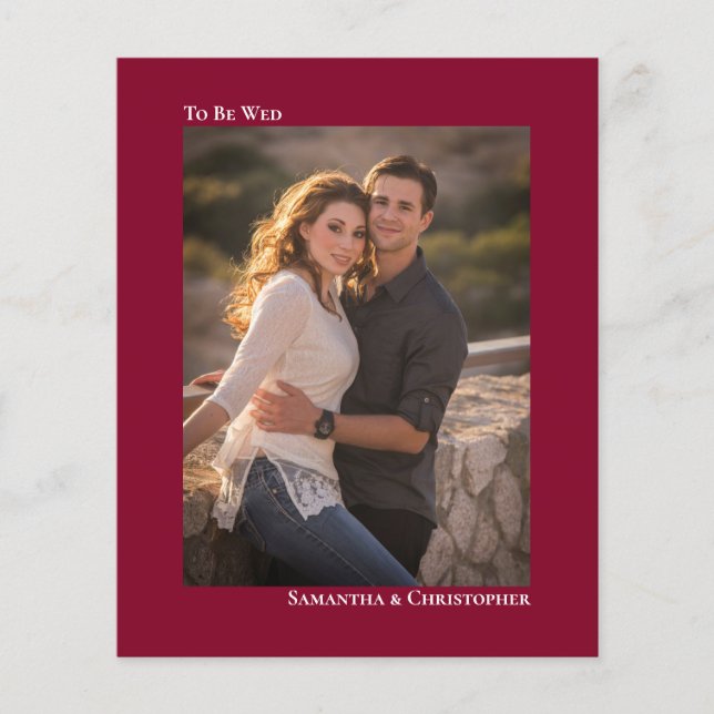 Simple Cranberry Red BUDGET Wedding Photo Invite (Front)