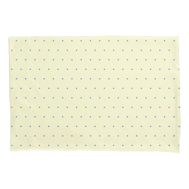 Simple Cream and Light Blue Polka Dot Pattern Pillow Case (Front)