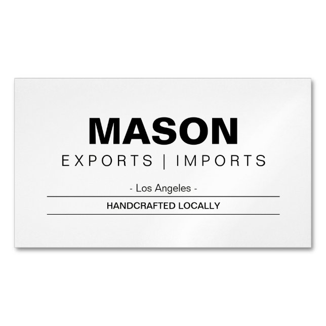 Simple | Cream Business Card Magnet (Front)