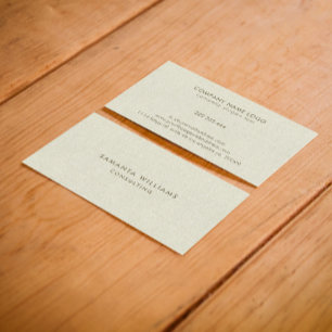 Simple Cream Color Natural Linen Texture Print Business Card