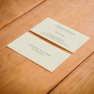 Simple Cream Color Natural Linen Texture Print Business Card