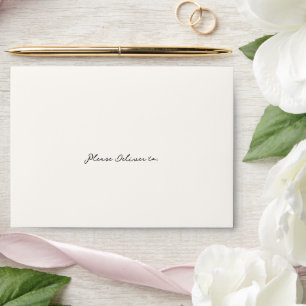 Simple Cream Elegant Wedding Envelope