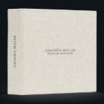 Simple Cream Linen Texture With Gray Typography 3 Ring Binder<br><div class="desc">Light cream linen texture printed image with simple,  minimalistic dark gray customizable typography.
Perfect design,  you can personalize it for any professional for record-keeping.</div>