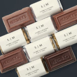 Simple Cream Monogram Elegant Wedding Hershey's Miniatures<br><div class="desc">Simple wedding favor Hershey's Miniature candy featuring a modern yet elegant design with your two letter monogram along with your names and date in black over a neutral cream / ivory background. The back has your personalized message. The font and background colors may be changed to any colors you wish...</div>