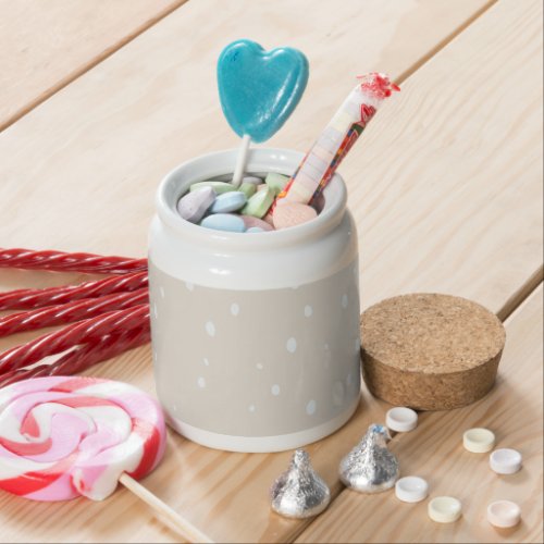 Simple Cream Polka Dot Design Candy Jar