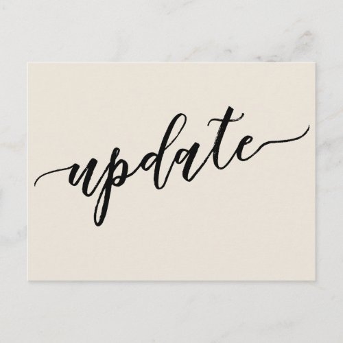 Simple Cream Postponed Wedding Update Notice Postcard