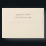 Simple Cream Retro Typewriter Font Return Address Envelope<br><div class="desc">Minimalist Cream Retro Typewriter Typography Wedding Return Address</div>