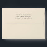 Simple Cream Retro Typewriter Font Return Address Envelope<br><div class="desc">Minimalist Cream Retro Typewriter Typography Wedding Return Address</div>