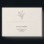 Simple Cream Rustic Floral Wedding Envelope<br><div class="desc">This Minimalist wedding envelope features delicate bohemian floral elements that will be great for Boho and Rustic style wedding. Just add your names and return address on the back of the envelope. You can also choose the envelope color to match your event.</div>