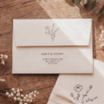 Simple Cream Rustic Floral Wedding Envelope<br><div class="desc">This Minimalist wedding envelope features delicate bohemian floral elements that will be great for Boho and Rustic style wedding. Just add your names and return address on the back of the envelope. You can also choose the envelope color to match your event.</div>