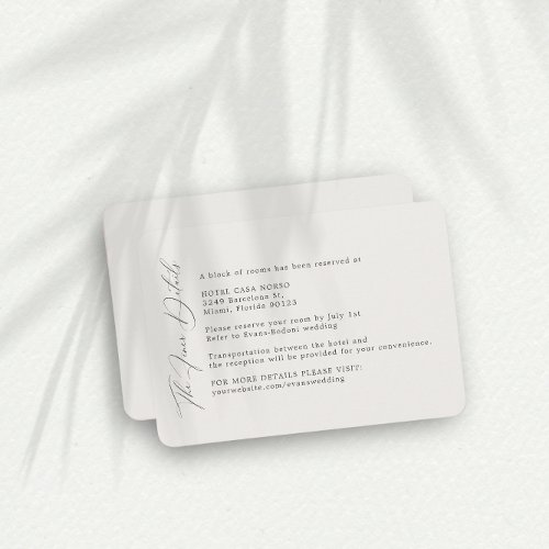 Simple Cream Wedding Finer Details Enclosure Card