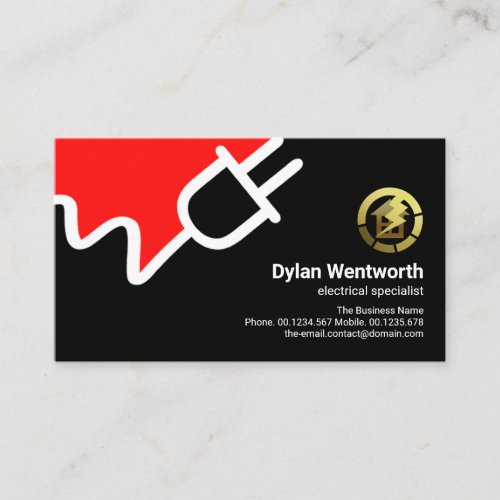 Simple Creative Electrical Power Plug Corner Icon Business Card