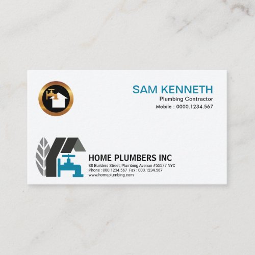 Simple Creative Elegant Professional Home Plumbers Business Card