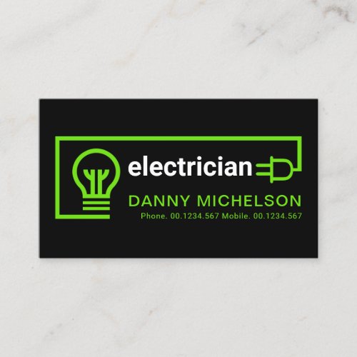 Simple Creative Green Electrical Wiring Circuit Business Card