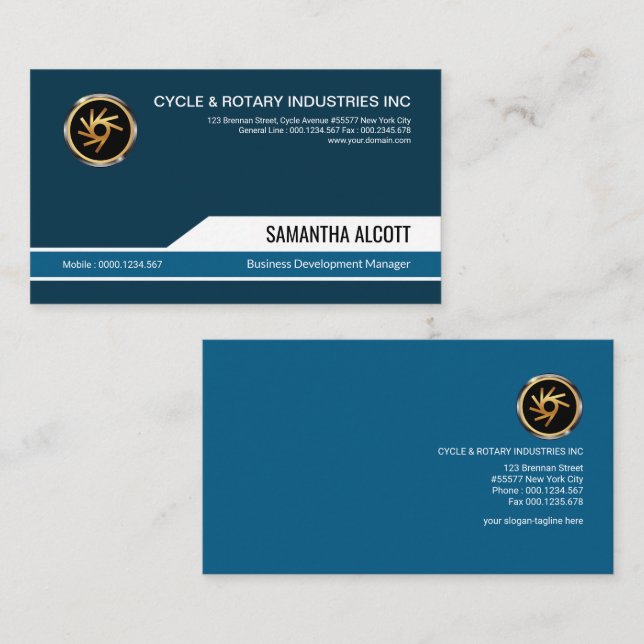 Simple Creative Modern Blue Development Manager Business Card Zazzle