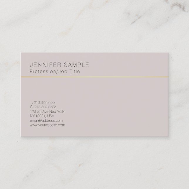 Simple Creative Plain Elegant Classic Colors Business Card (Front)